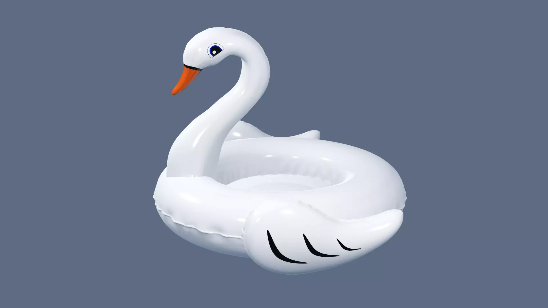 Inflatable White Swan Toy 3D model_0