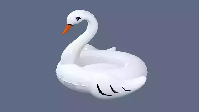 Inflatable White Swan Toy 3D model