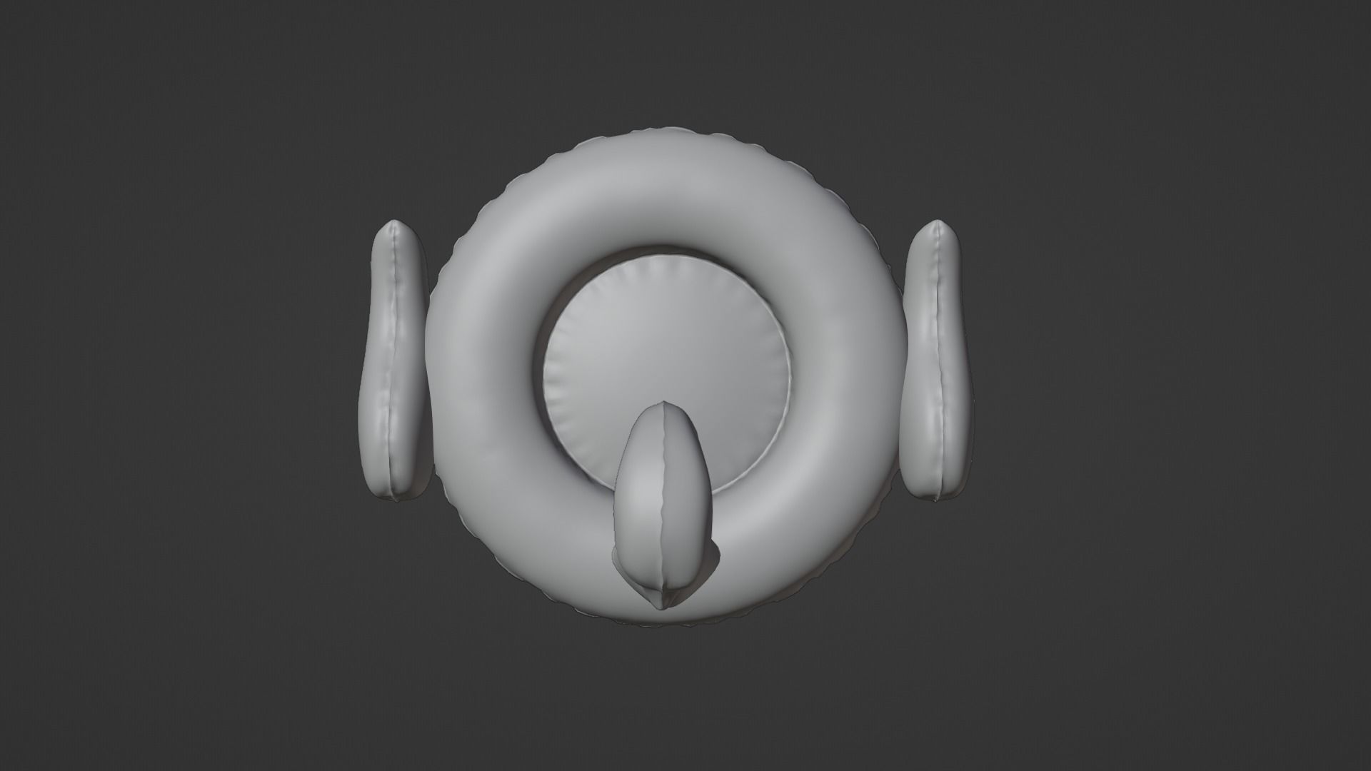Inflatable White Swan Toy 3D model_17