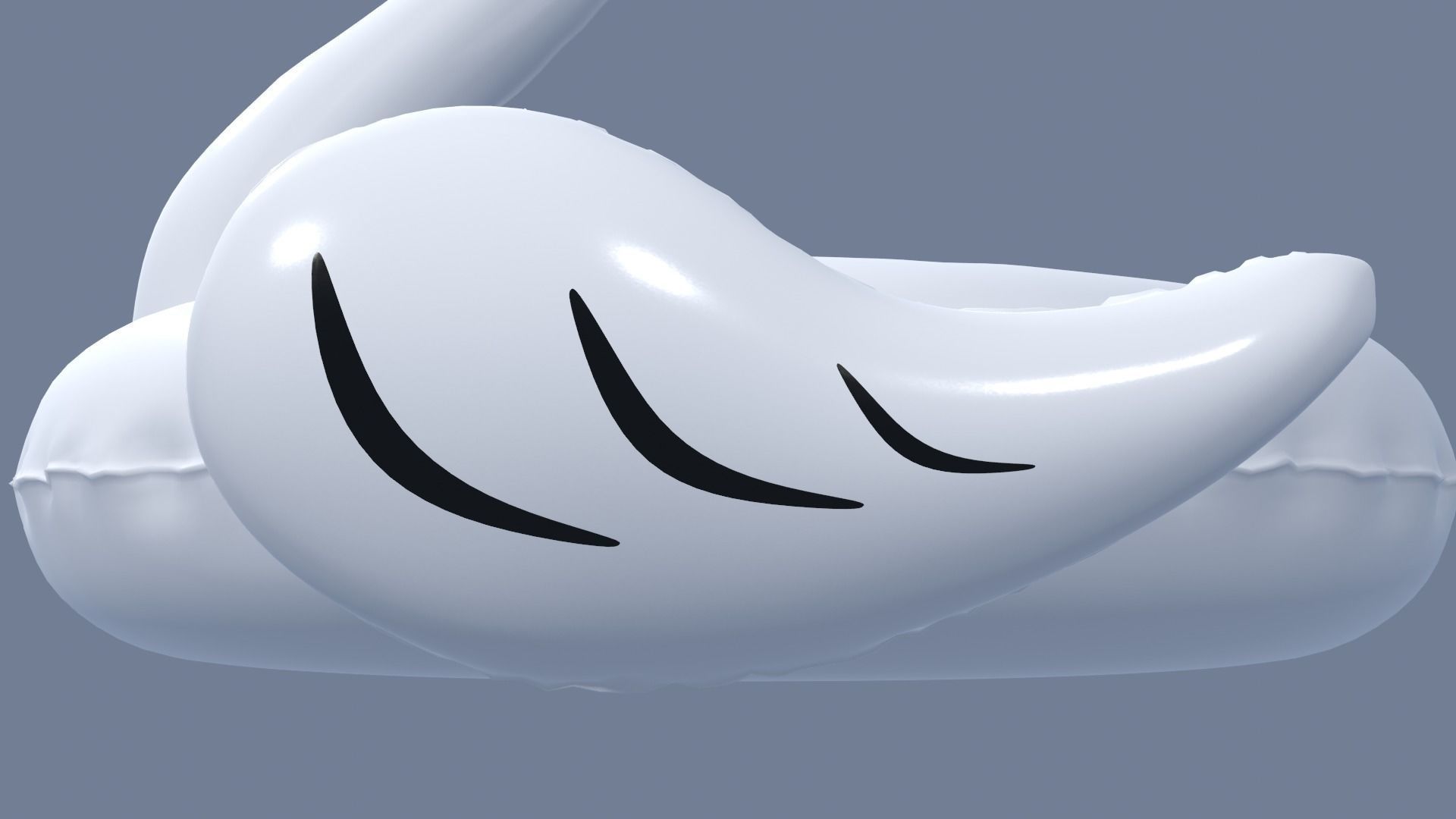 Inflatable White Swan Toy 3D model_22