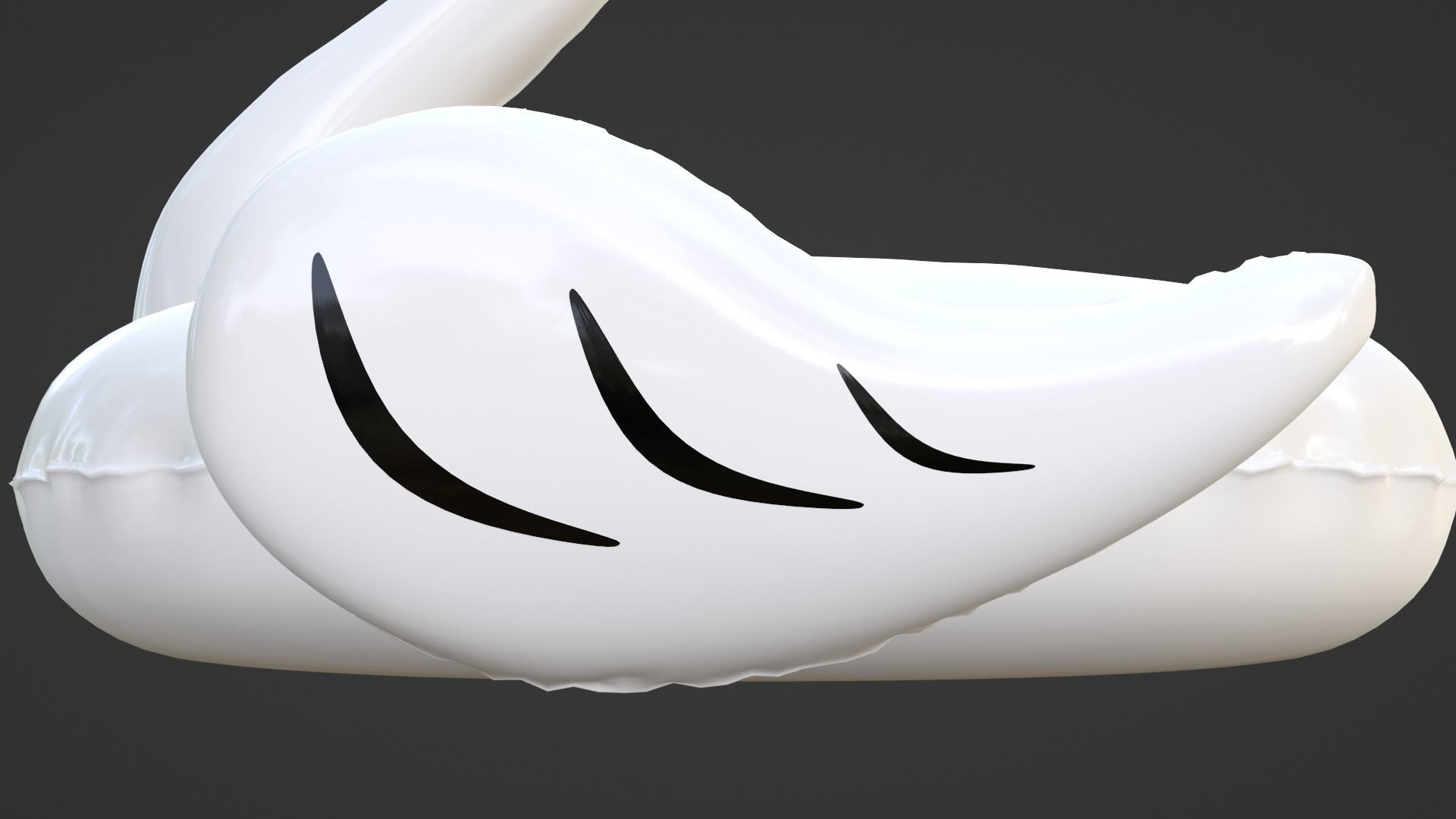 Inflatable White Swan Toy 3D model_21