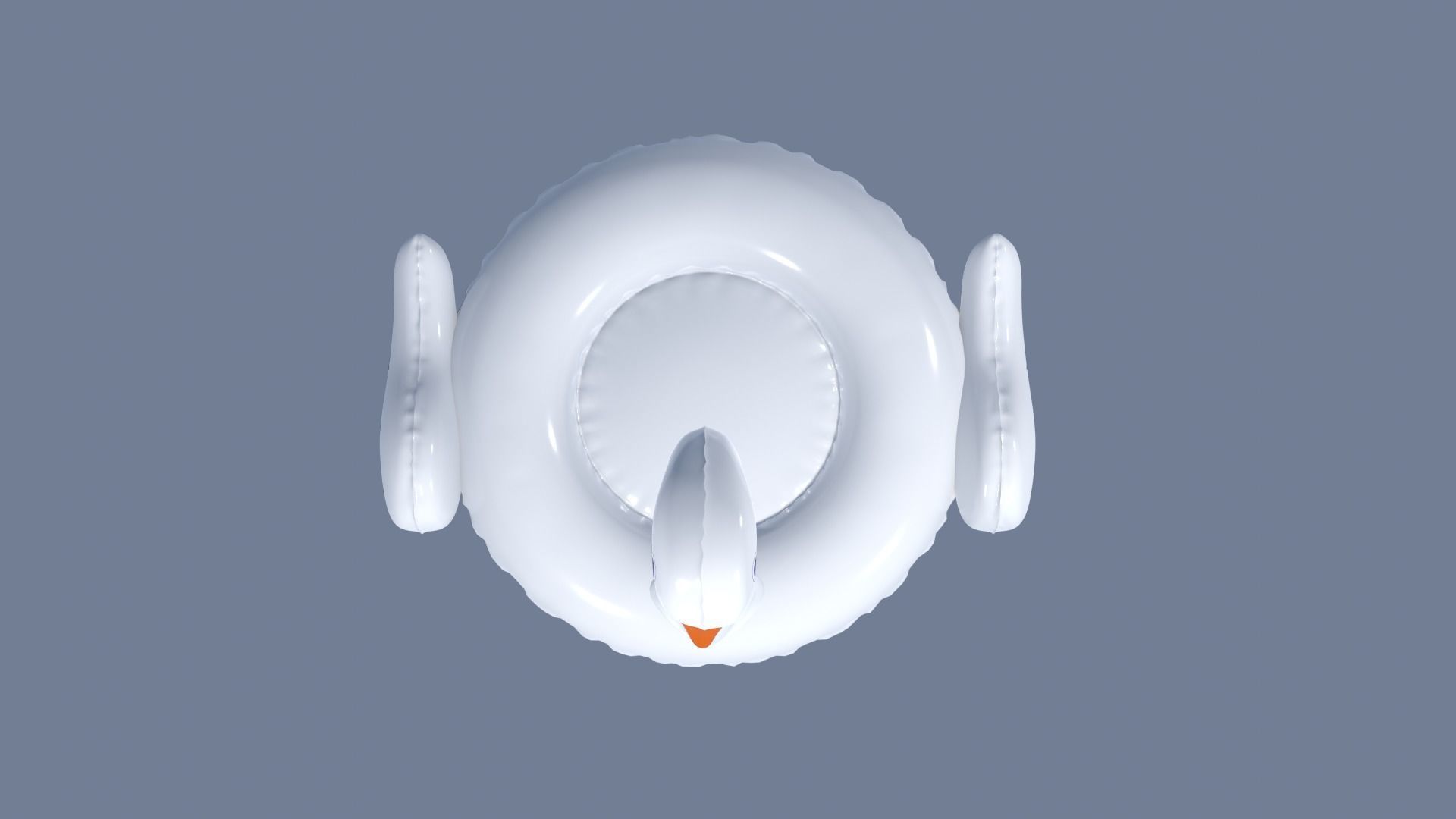 Inflatable White Swan Toy 3D model_19