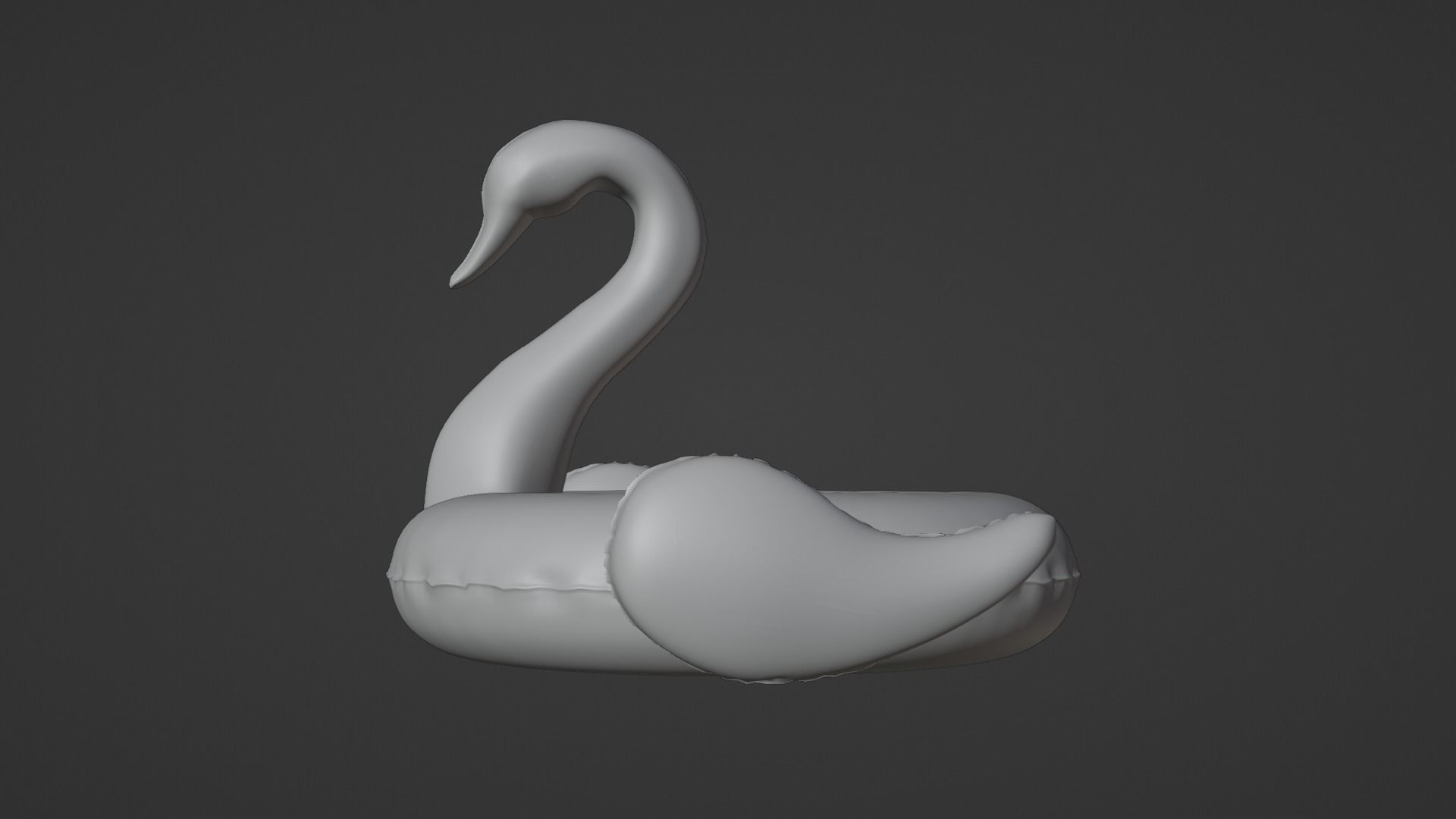 Inflatable White Swan Toy 3D model_11