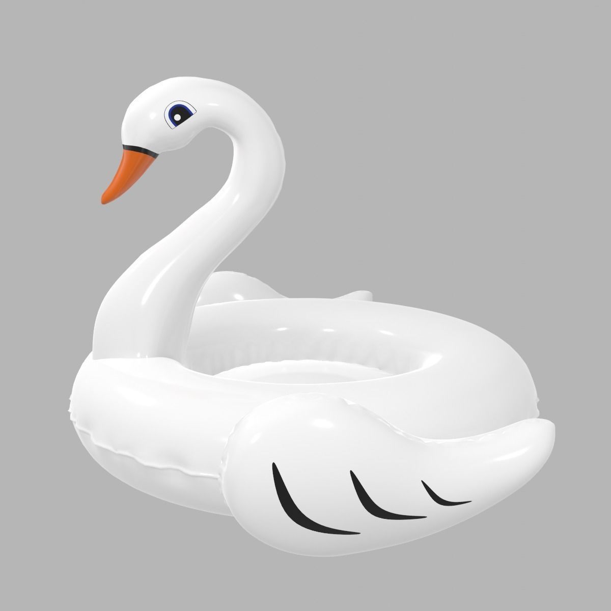 Inflatable White Swan Toy 3D model_2