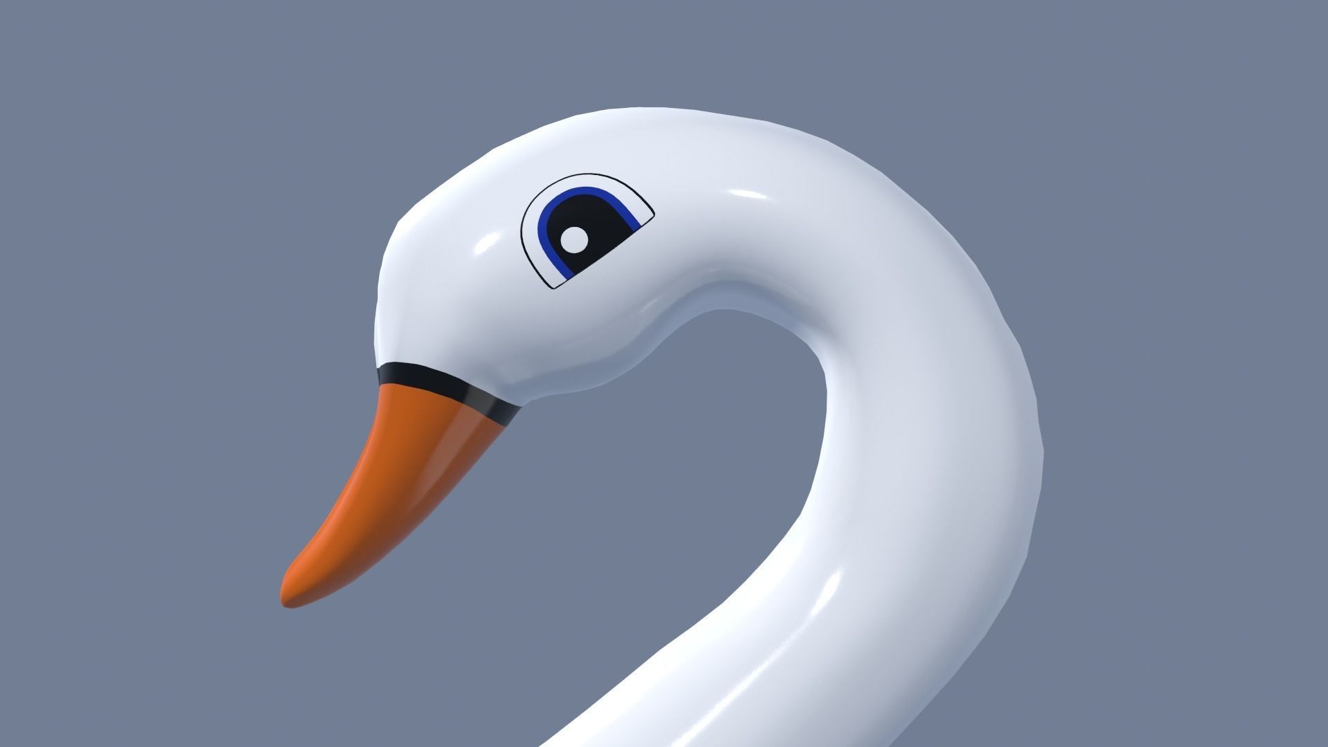 Inflatable White Swan Toy 3D model_25