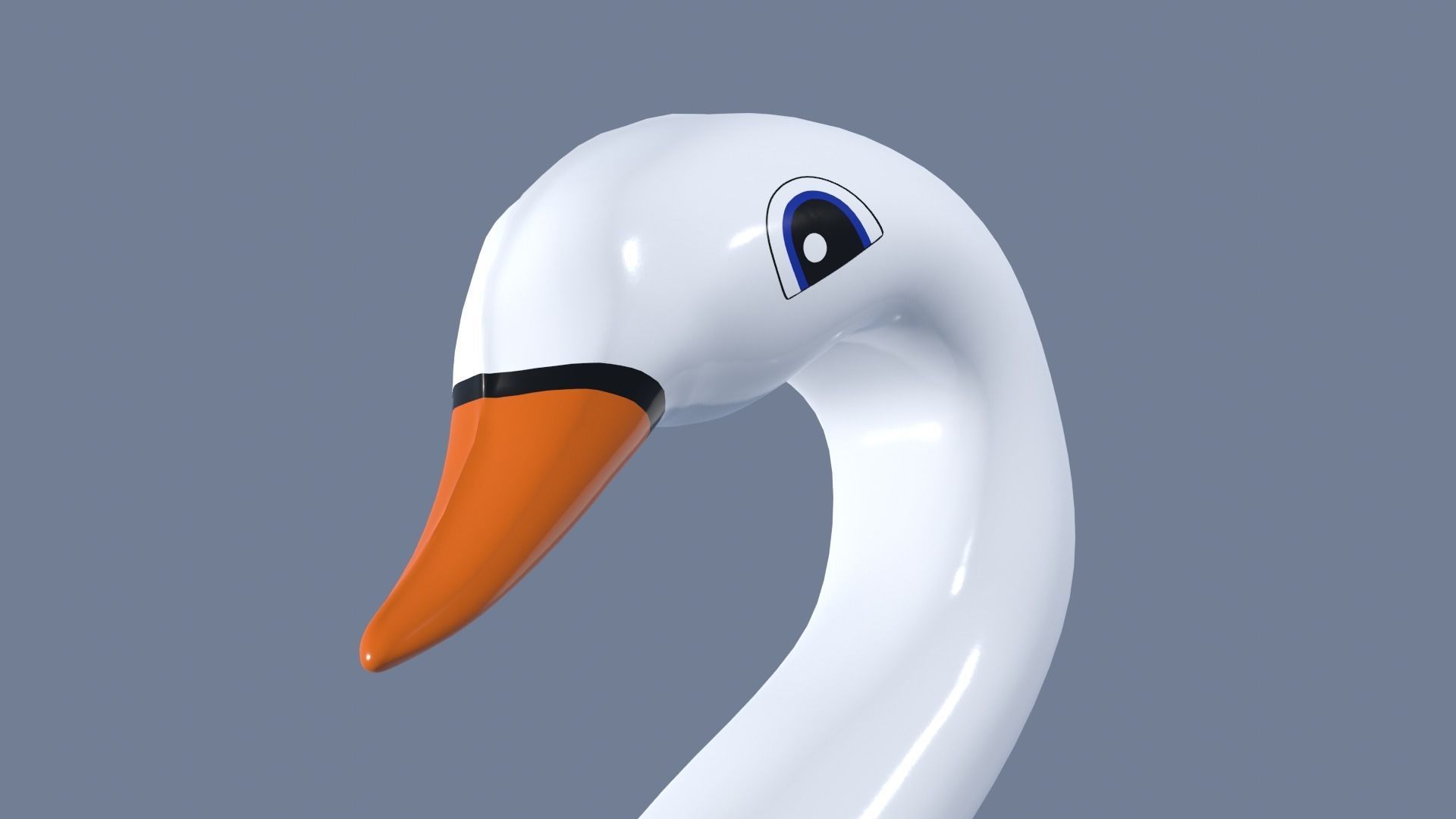 Inflatable White Swan Toy 3D model_28