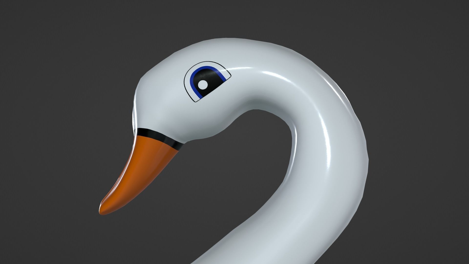 Inflatable White Swan Toy 3D model_24