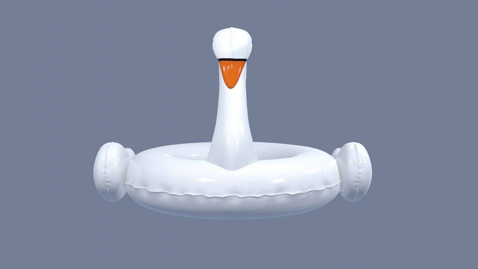 Inflatable White Swan Toy 3D model_16
