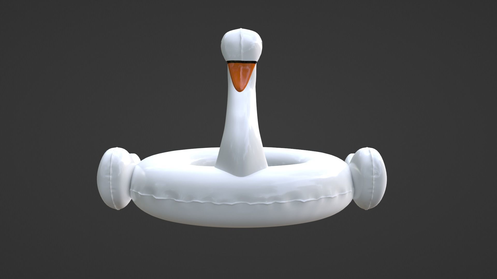 Inflatable White Swan Toy 3D model_15