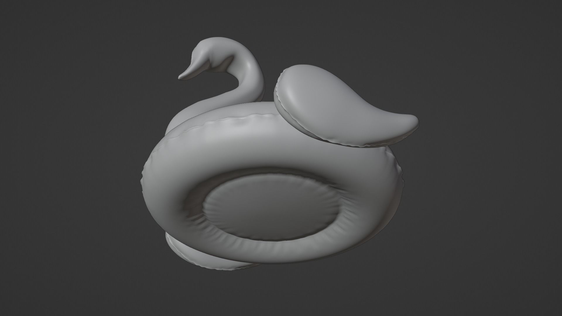 Inflatable White Swan Toy 3D model_30