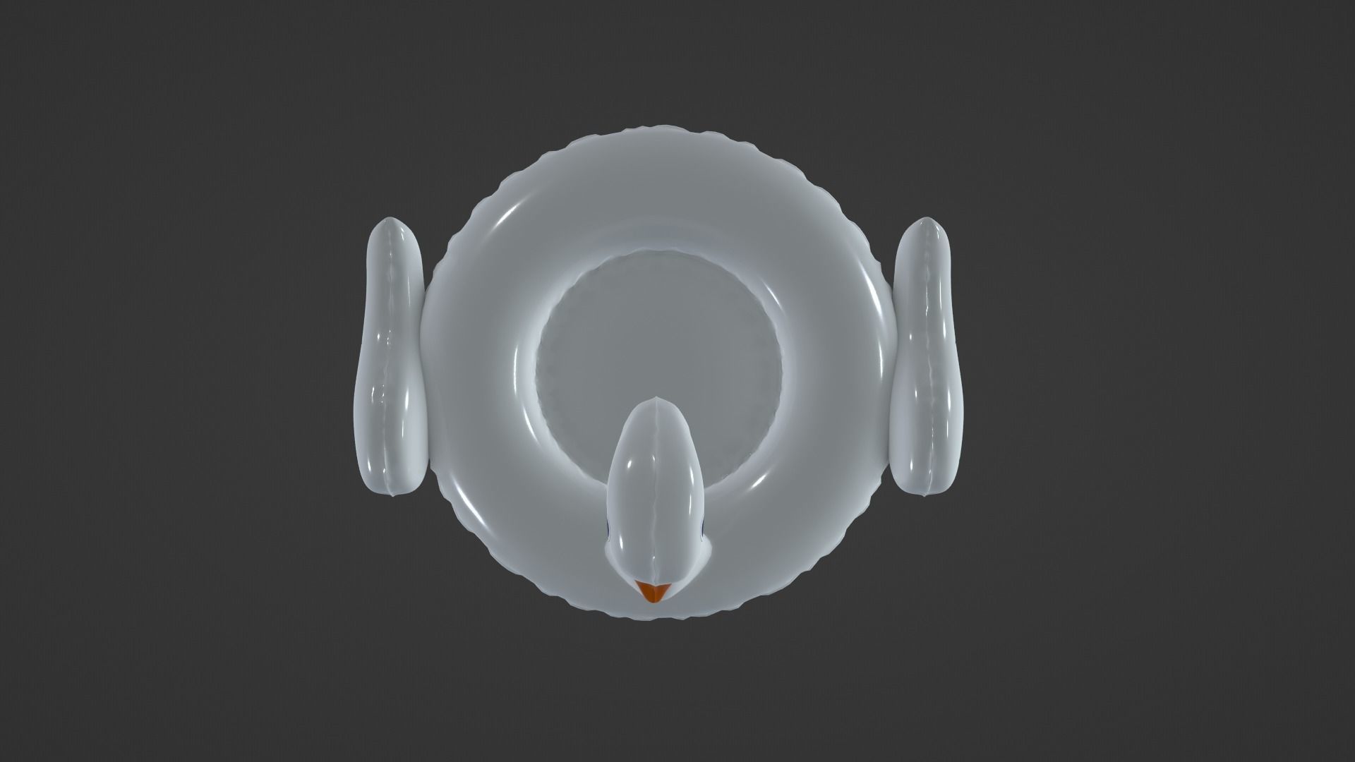 Inflatable White Swan Toy 3D model_18