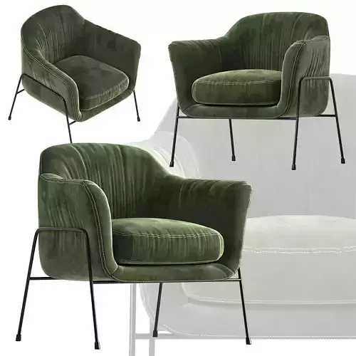 Titania Dark Green Velvet Armchair