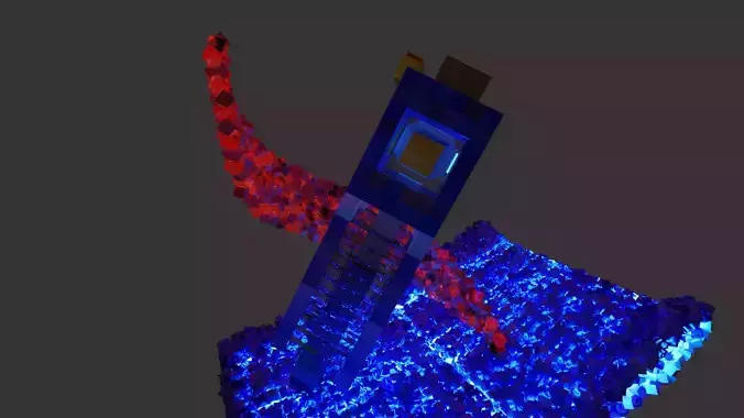 3D wizard pen - Blender  Low-poly 3D model
