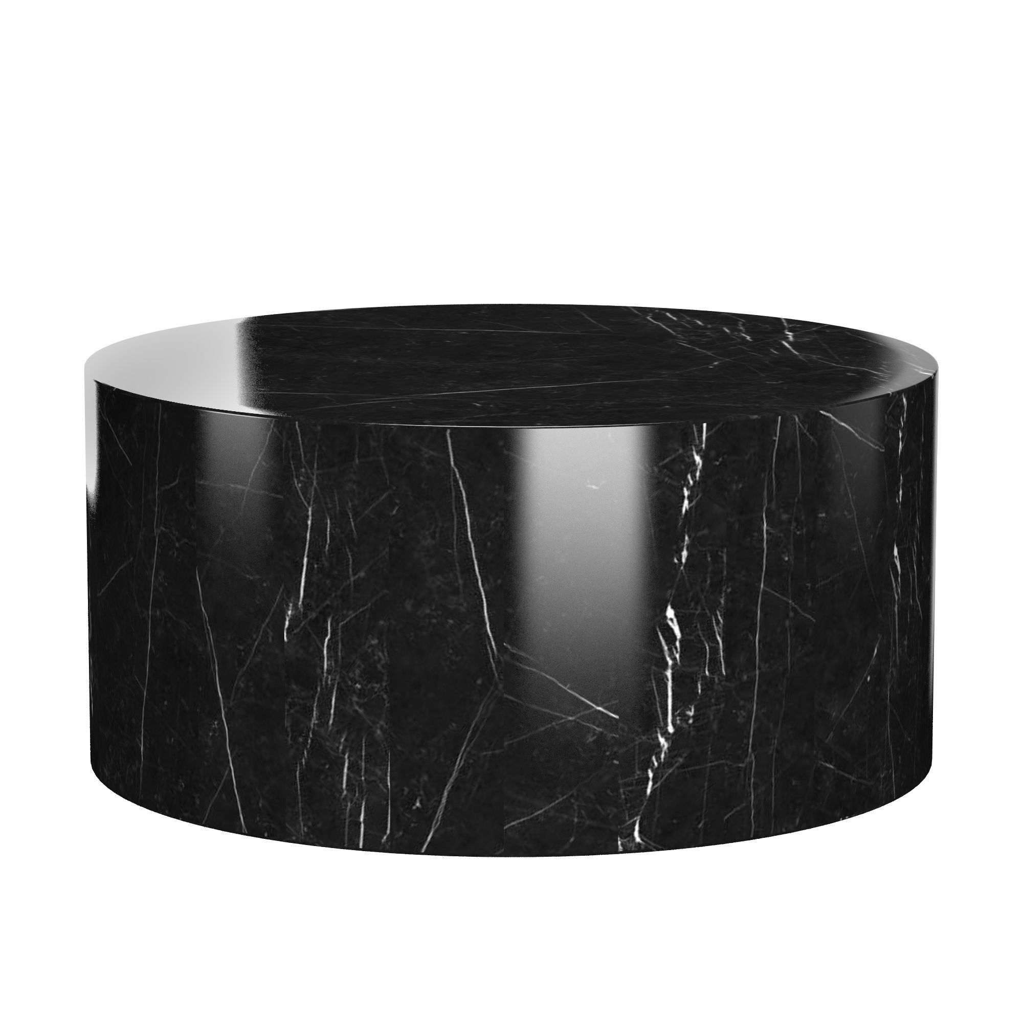 Black marble round coffee table 3D model CGTrader