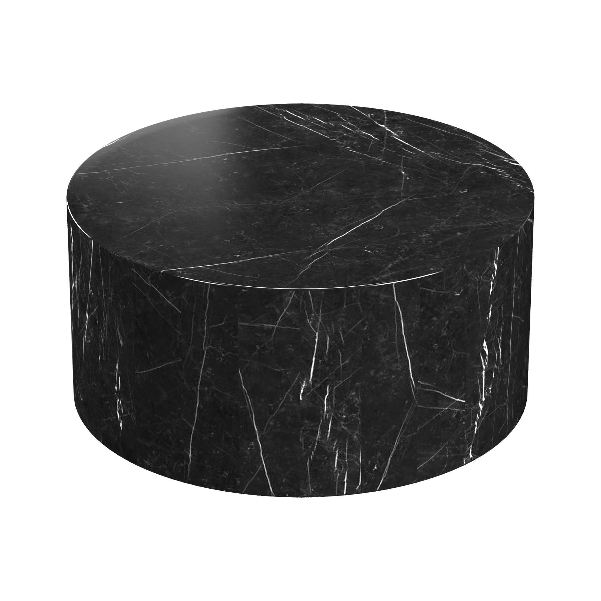 Black marble round coffee table 3D model_2