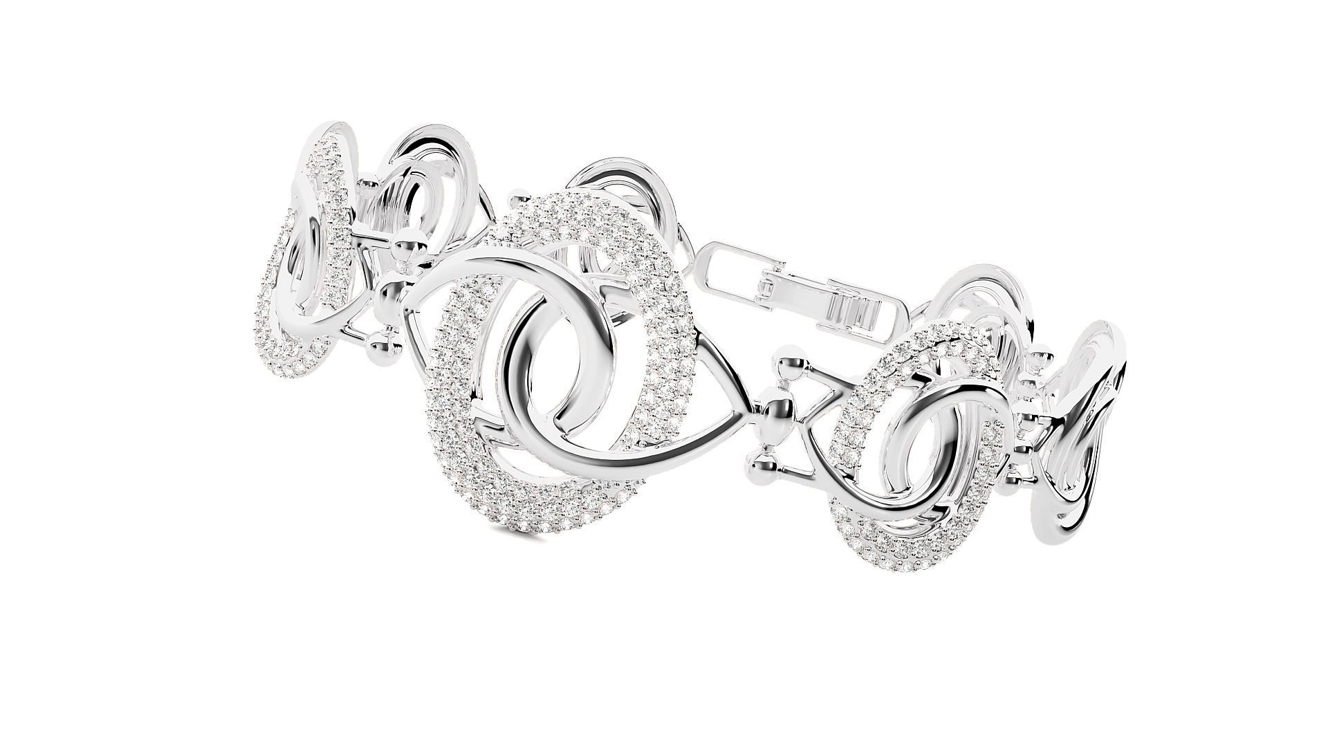 Rope Twin Knot High Jewelry Diamond Bracelet 3dm stl renders 3D print model_1