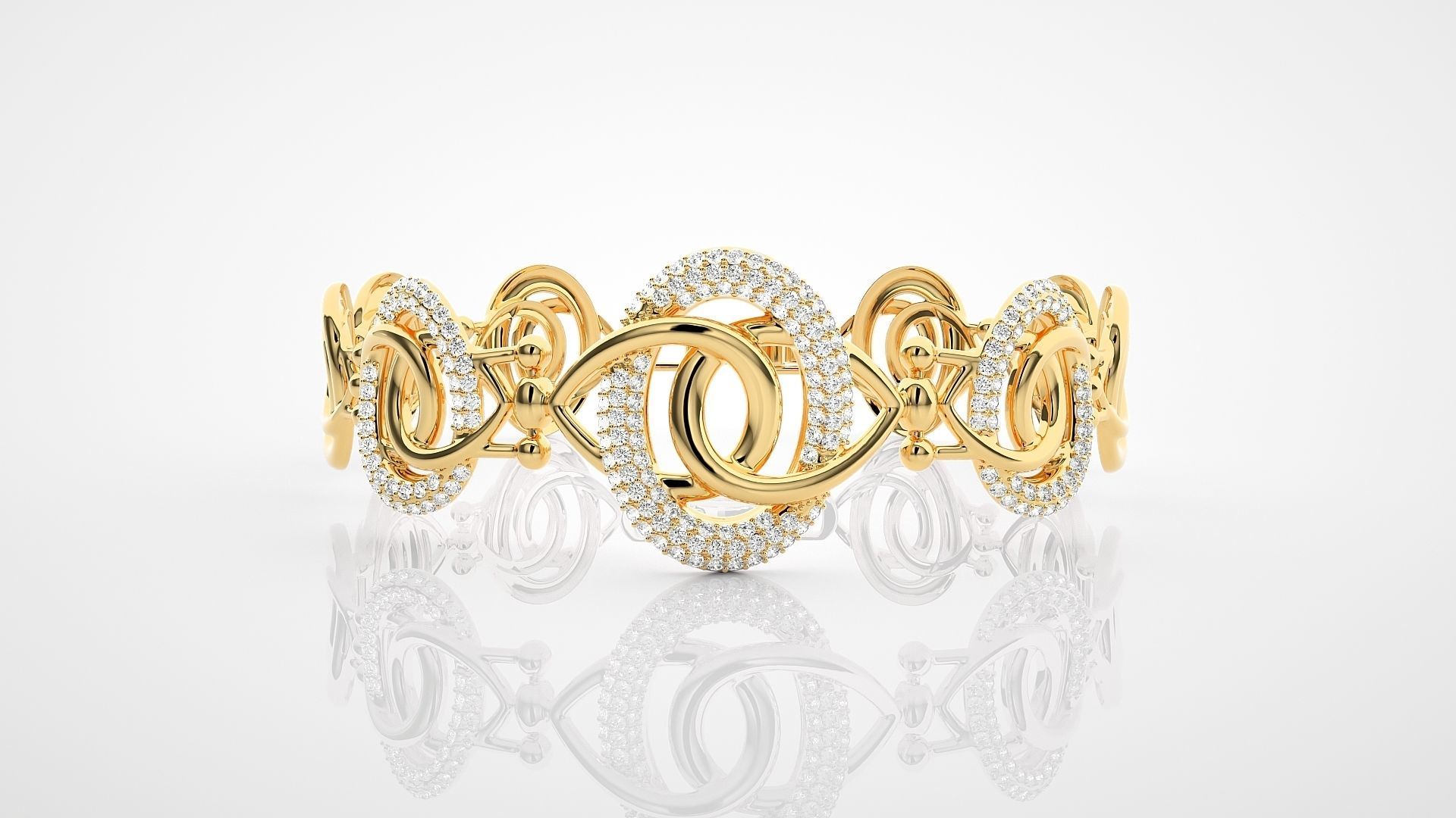 Rope Twin Knot High Jewelry Diamond Bracelet 3dm stl renders 3D print model_17