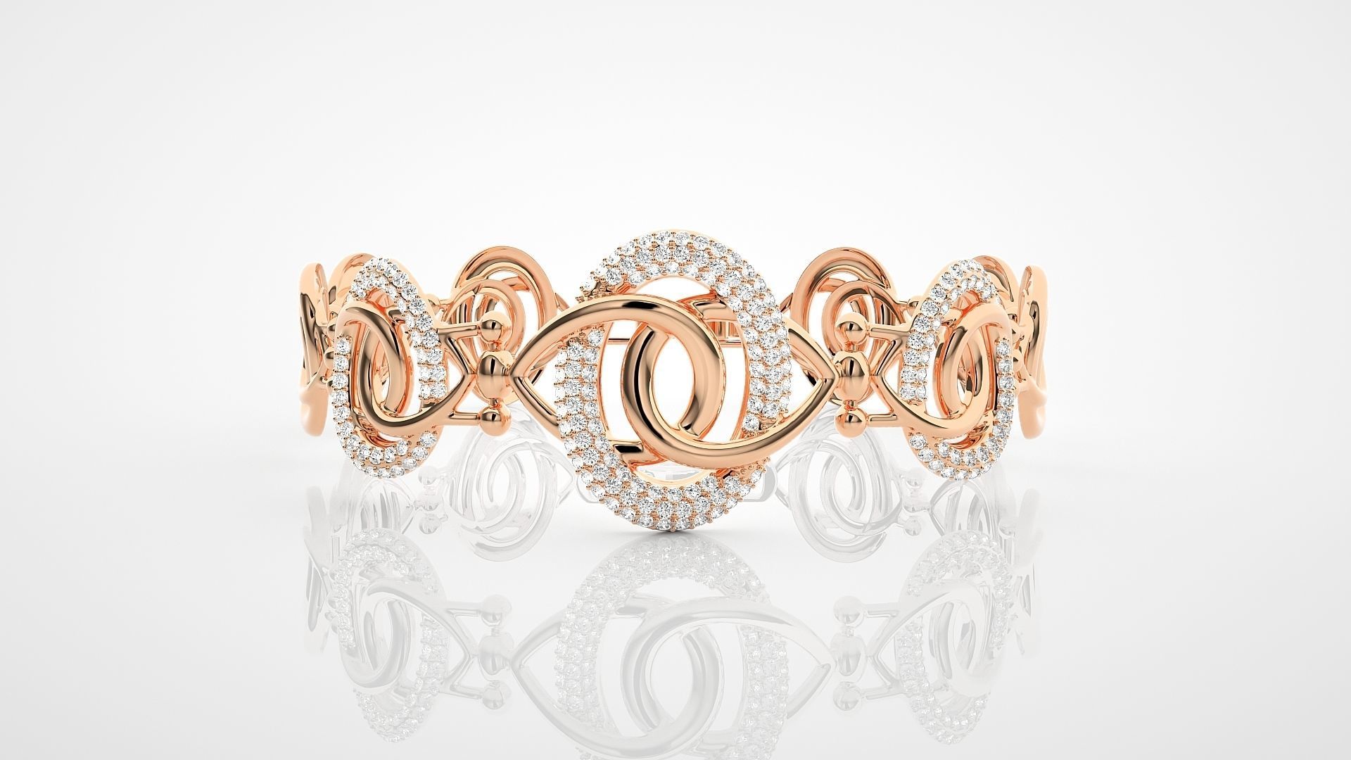 Rope Twin Knot High Jewelry Diamond Bracelet 3dm stl renders 3D print model_6