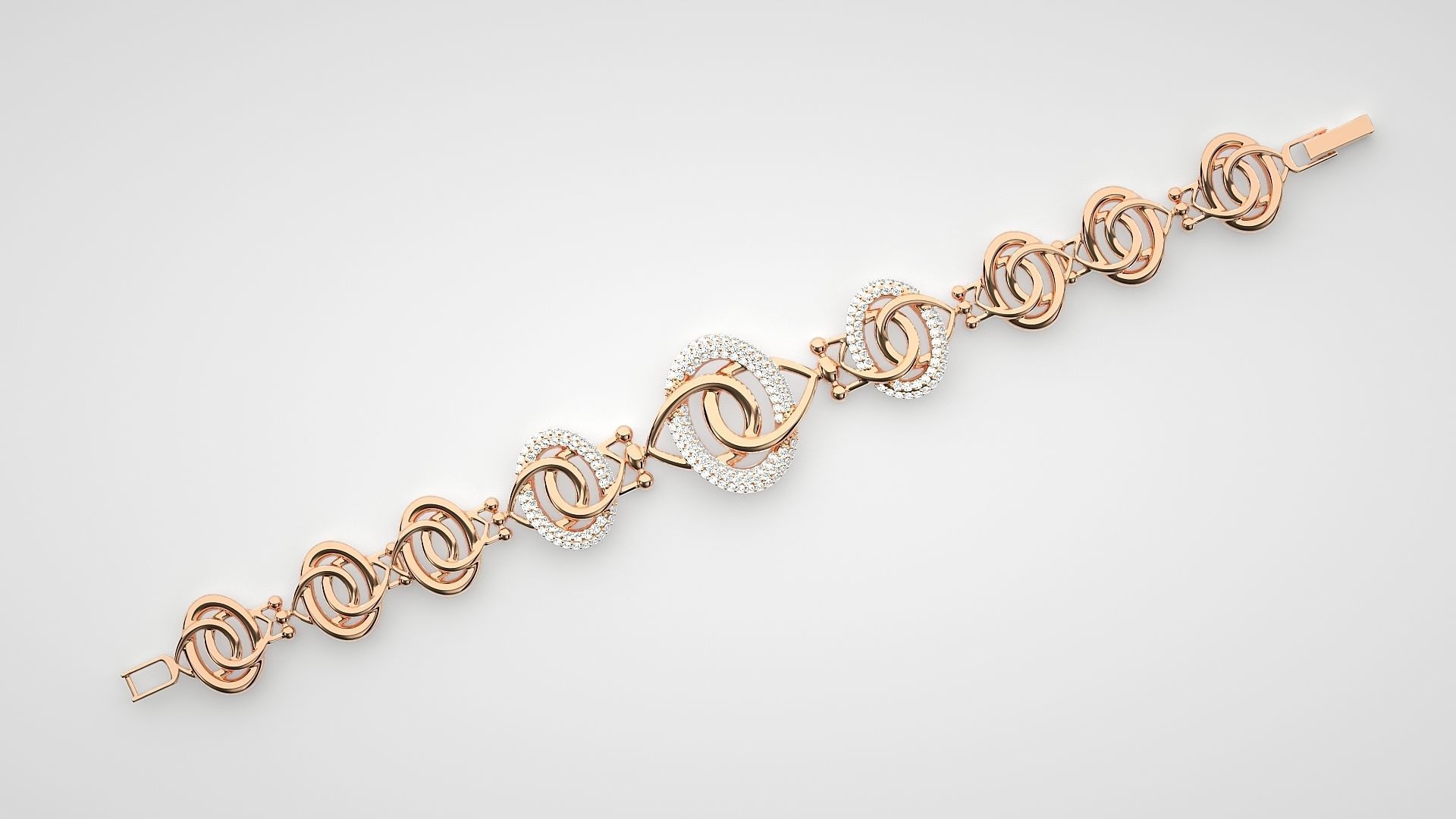 Rope Twin Knot High Jewelry Diamond Bracelet 3dm stl renders 3D print model_4