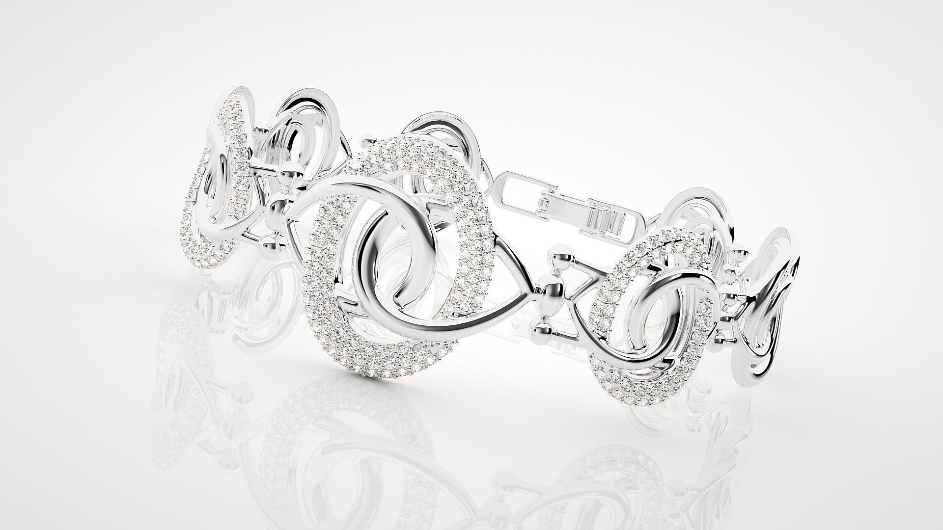 Rope Twin Knot High Jewelry Diamond Bracelet 3dm stl renders 3D print model_10