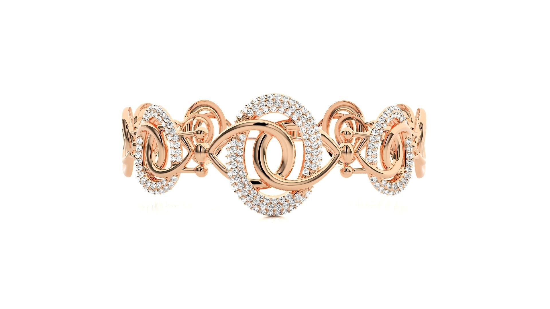 Rope Twin Knot High Jewelry Diamond Bracelet 3dm stl renders 3D print model_7