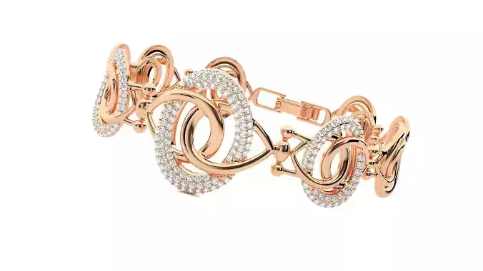 Rope Twin Knot High Jewelry Diamond Bracelet 3dm stl renders