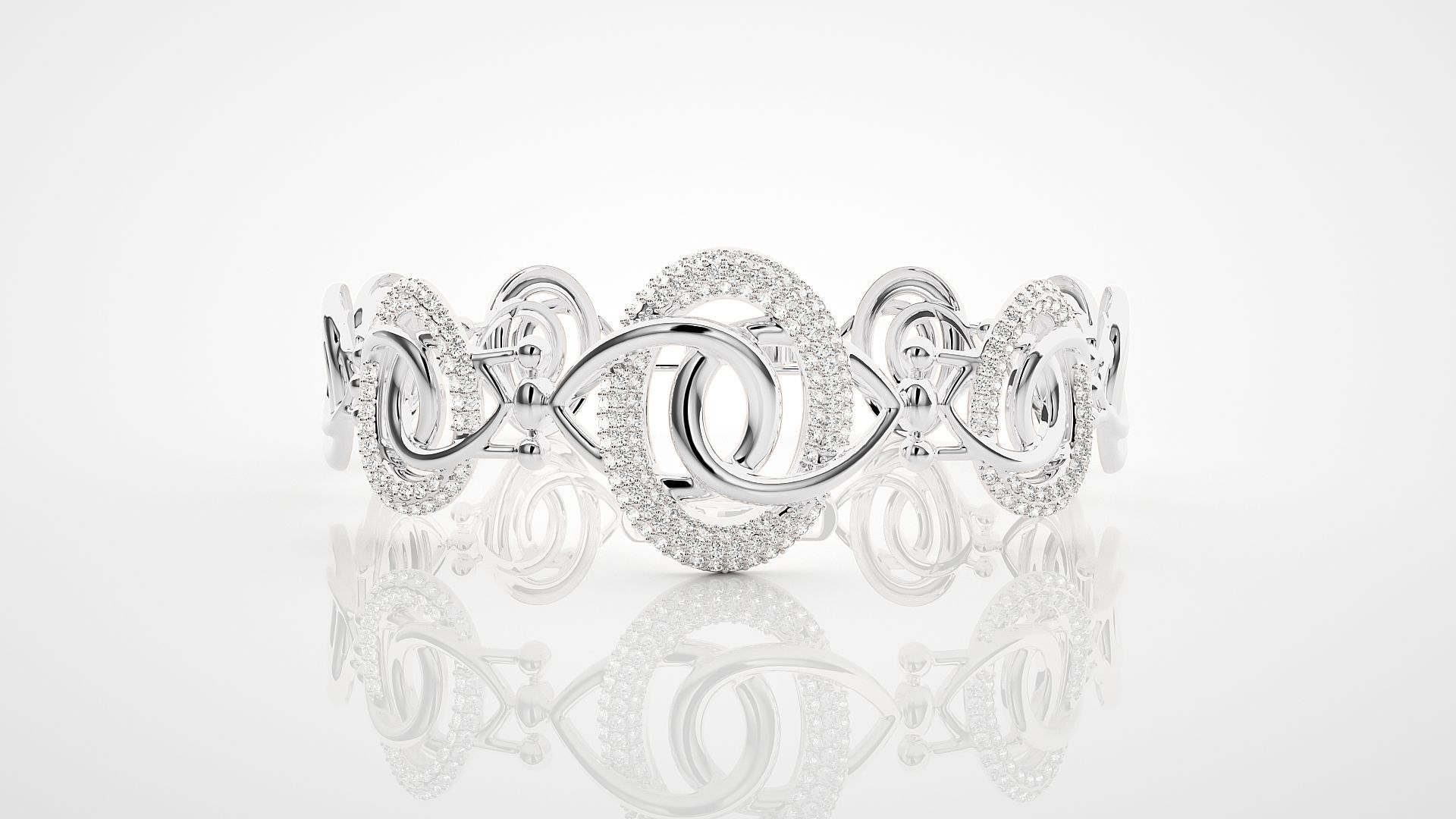 Rope Twin Knot High Jewelry Diamond Bracelet 3dm stl renders 3D print model_11