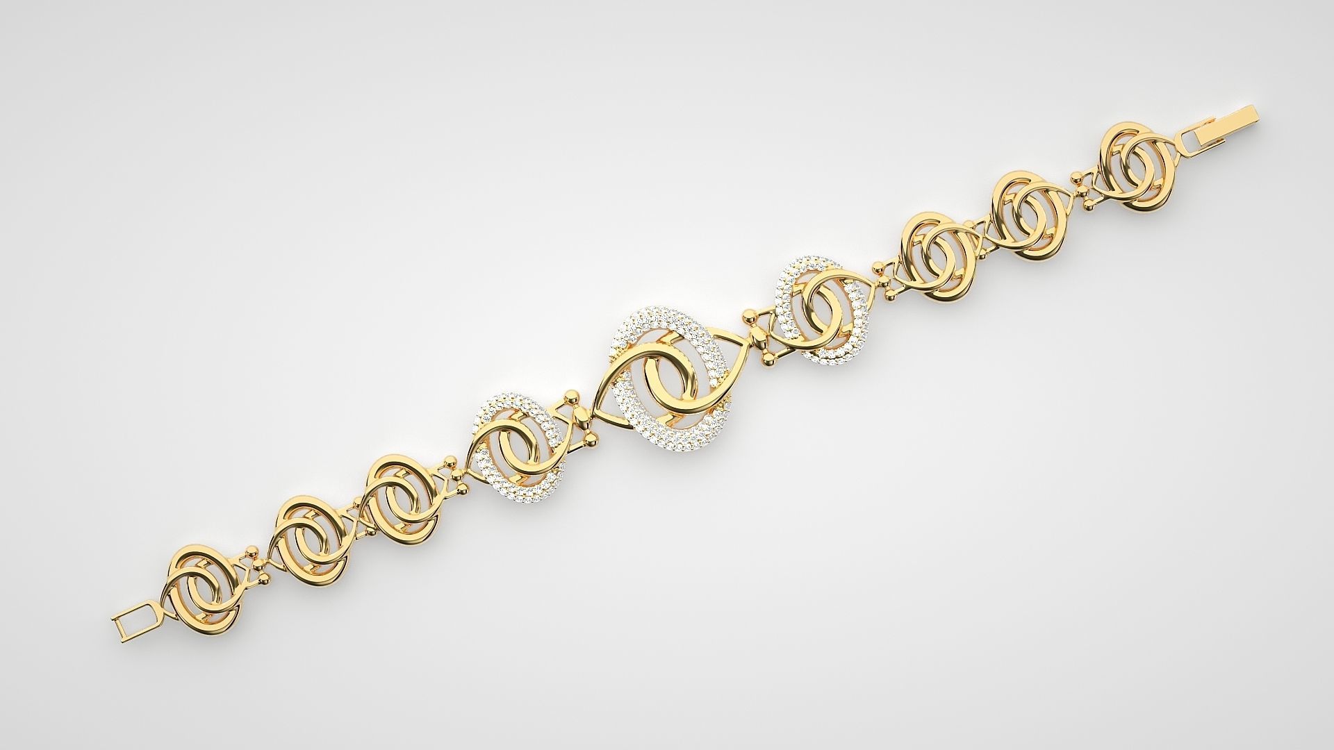 Rope Twin Knot High Jewelry Diamond Bracelet 3dm stl renders 3D print model_13