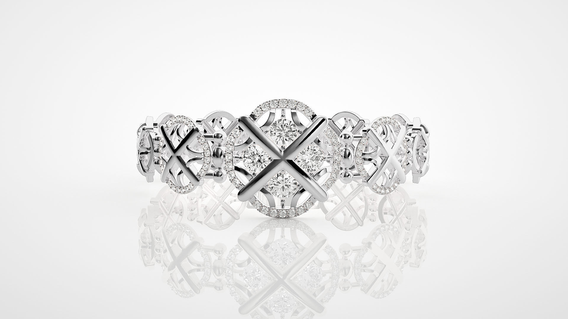 Rope Knot High Jewelry Solitaire Diamond Bracelet 3dm stl render 3D print model_12