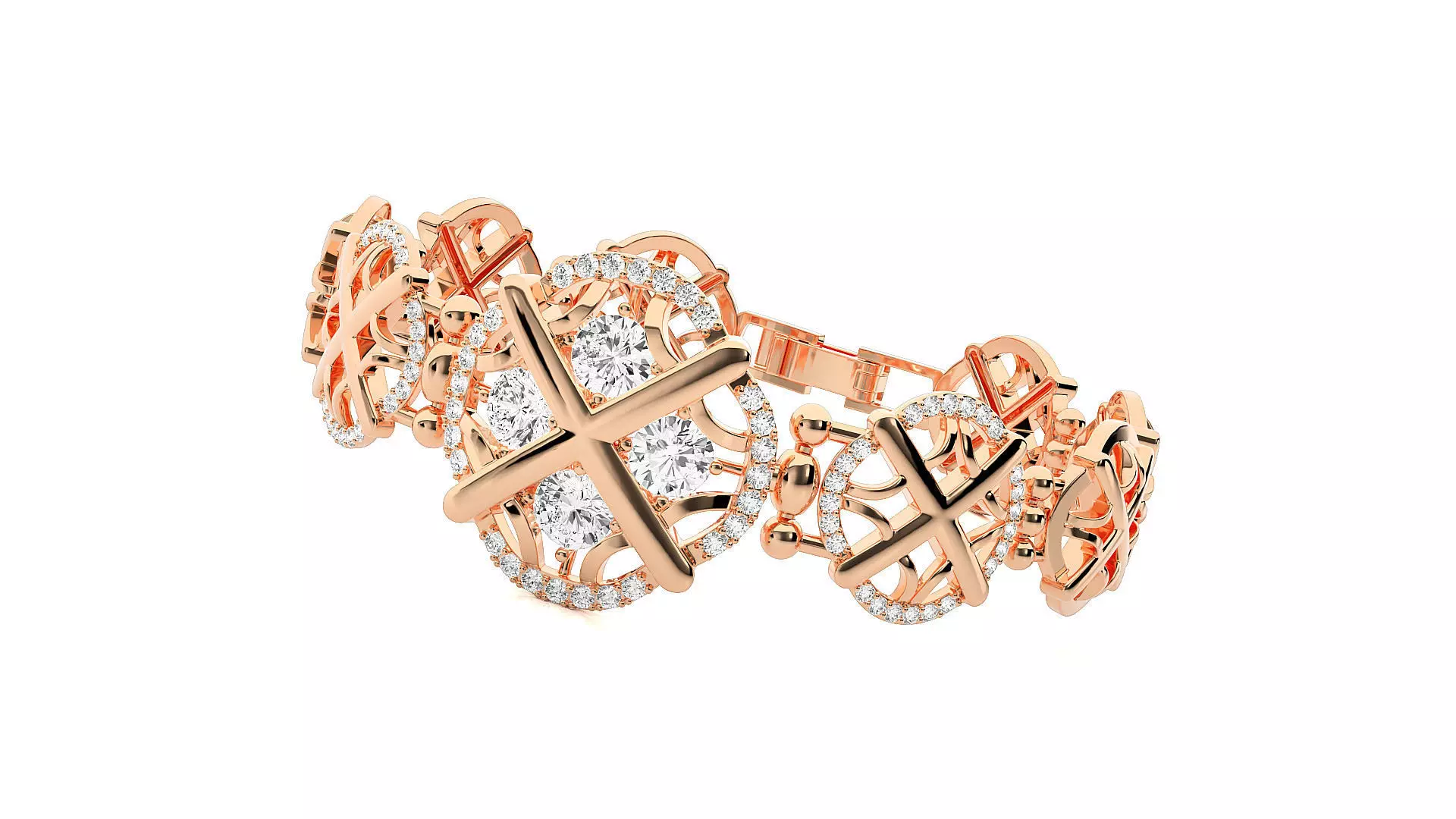 Rope Knot High Jewelry Solitaire Diamond Bracelet 3dm stl render 3D print model_0