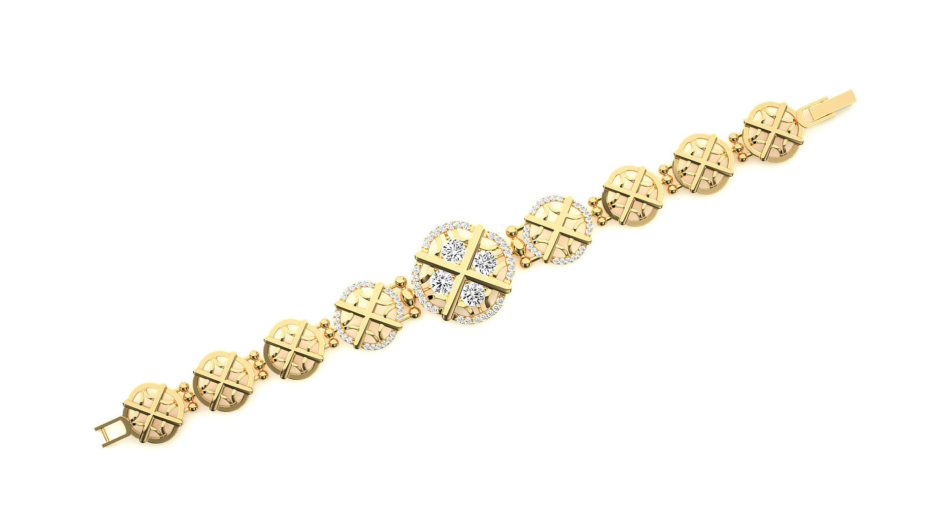 Rope Knot High Jewelry Solitaire Diamond Bracelet 3dm stl render 3D print model_13