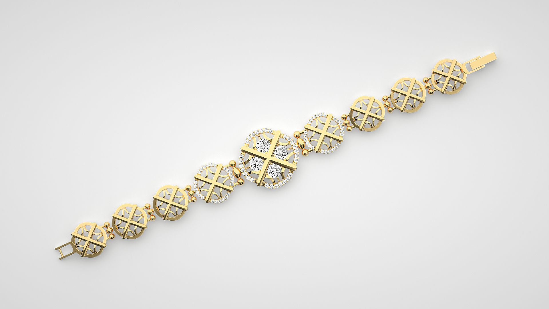 Rope Knot High Jewelry Solitaire Diamond Bracelet 3dm stl render 3D print model_14