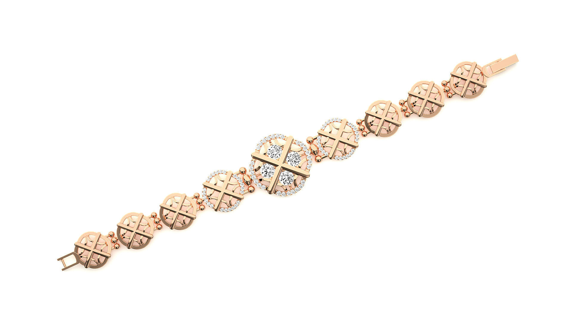 Rope Knot High Jewelry Solitaire Diamond Bracelet 3dm stl render 3D print model_3