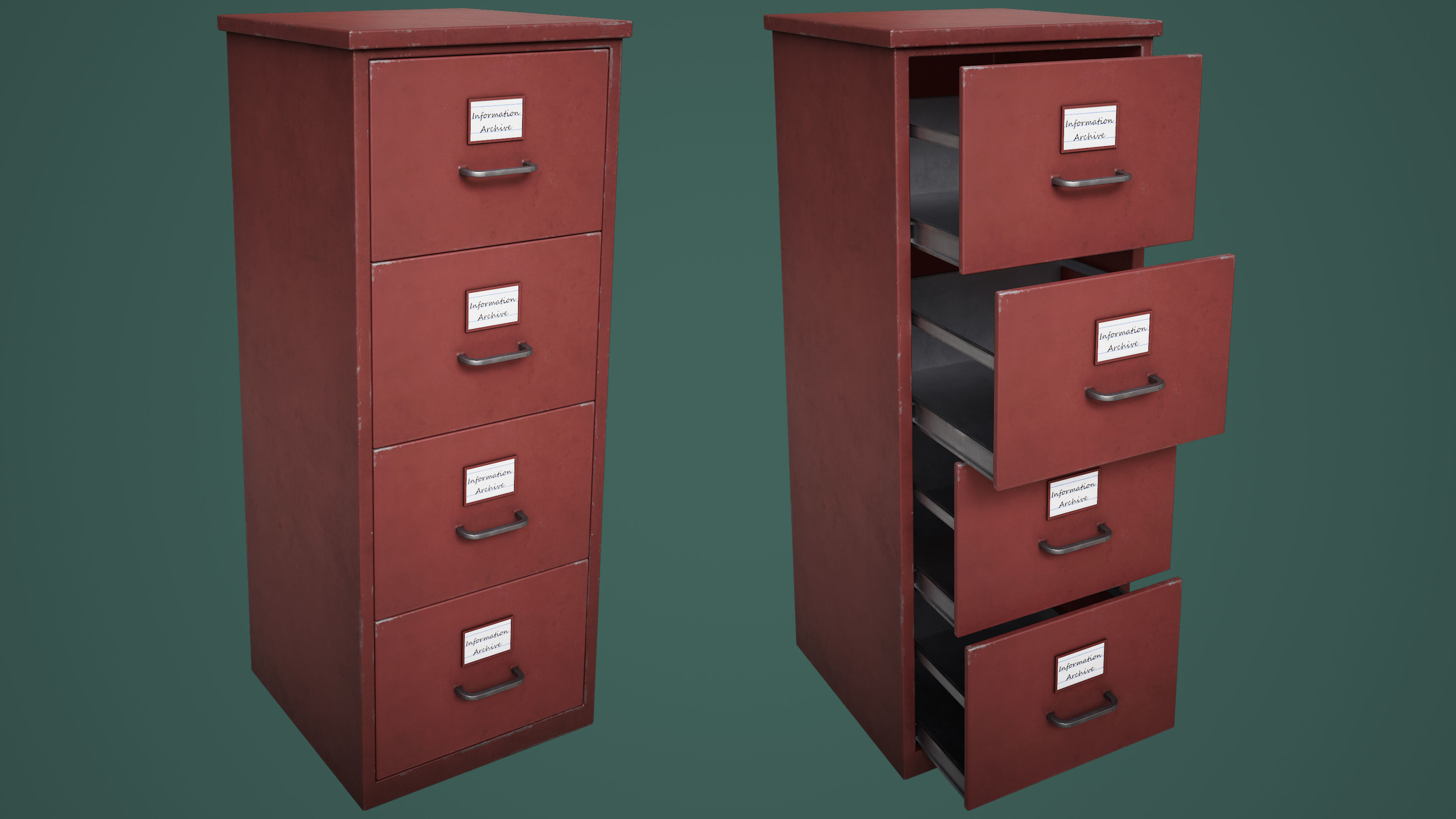File Cabinet Low-poly 3D model_7
