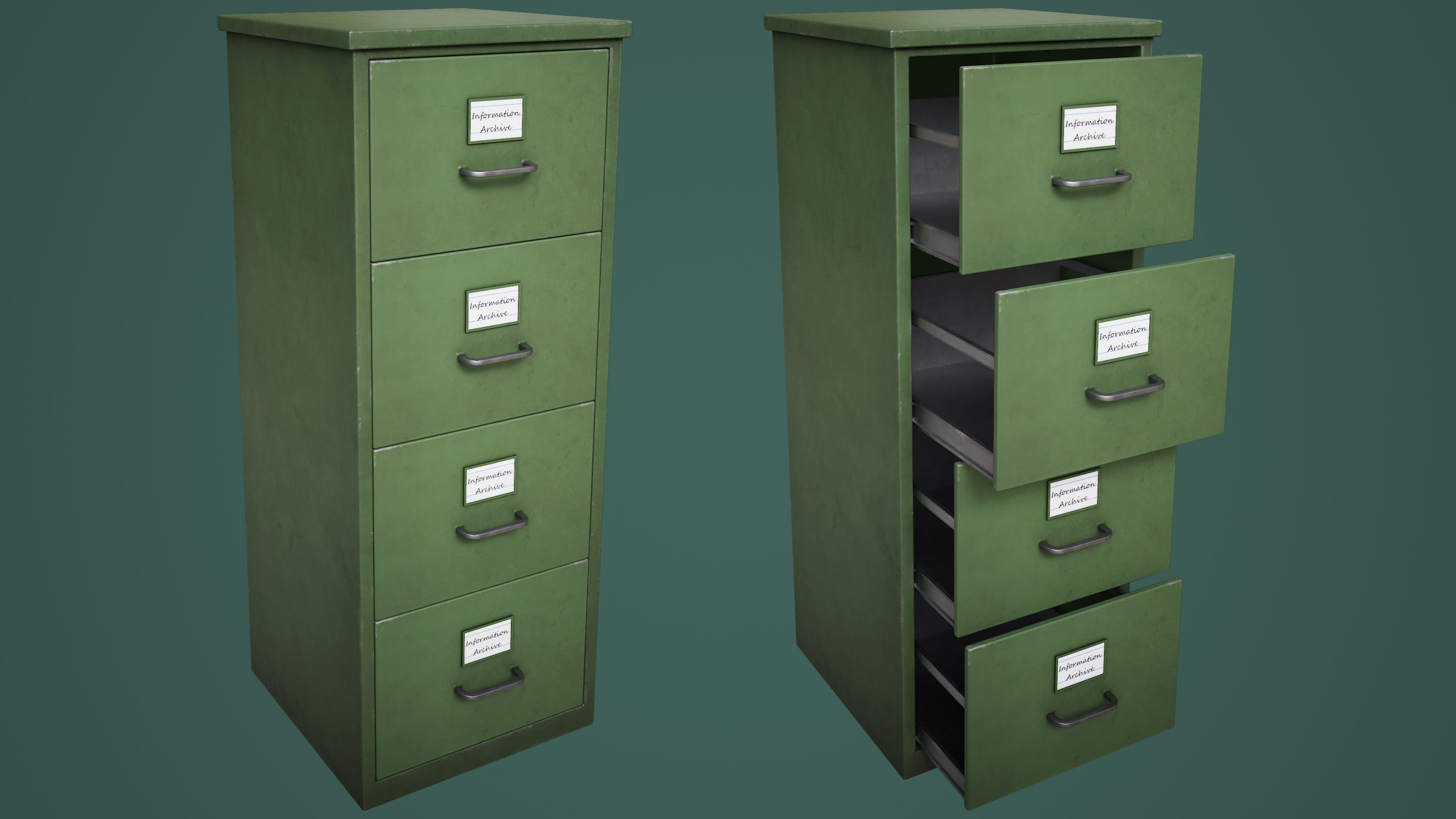File Cabinet Low-poly 3D model_8