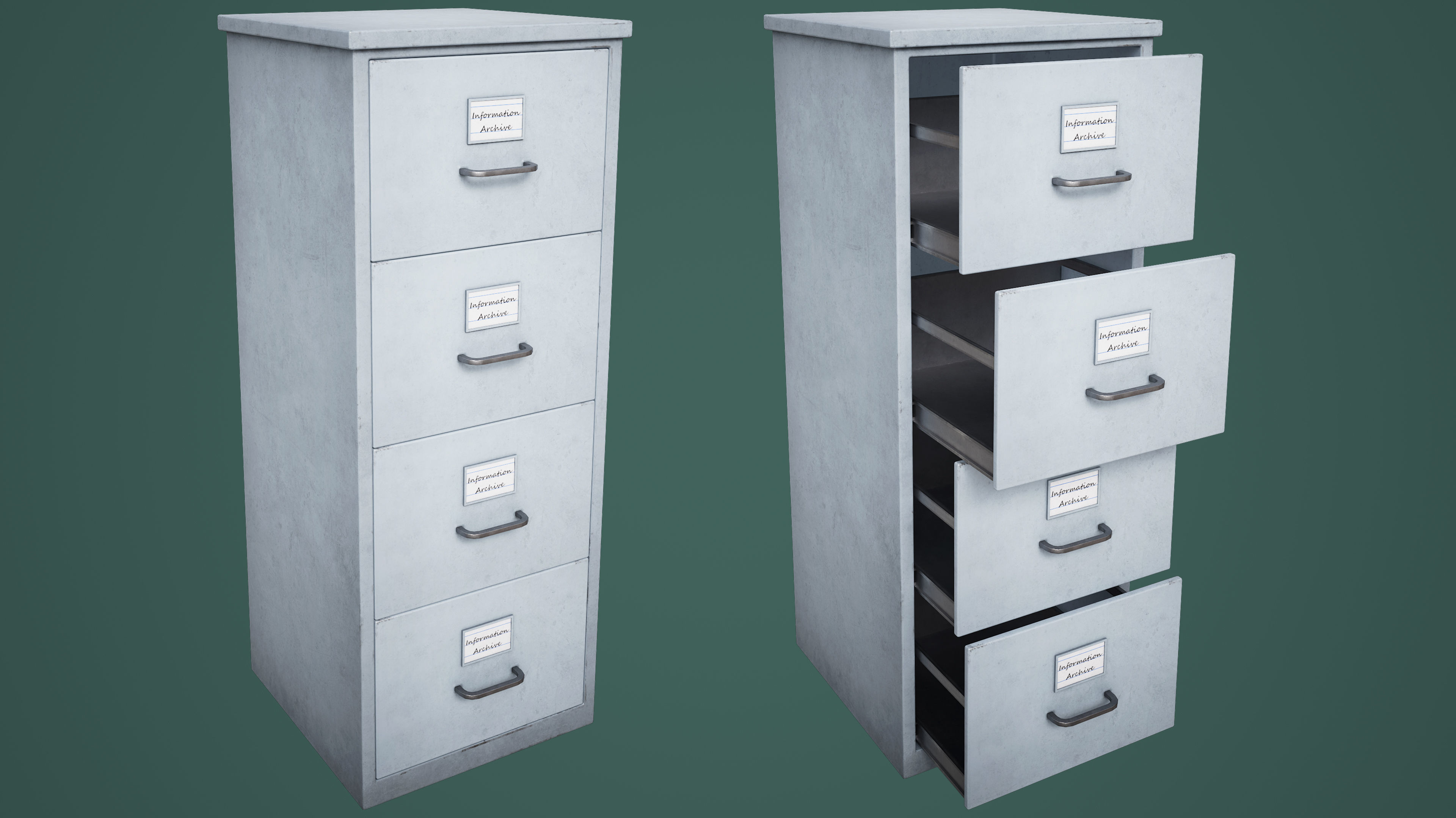 File Cabinet Low-poly 3D model_5