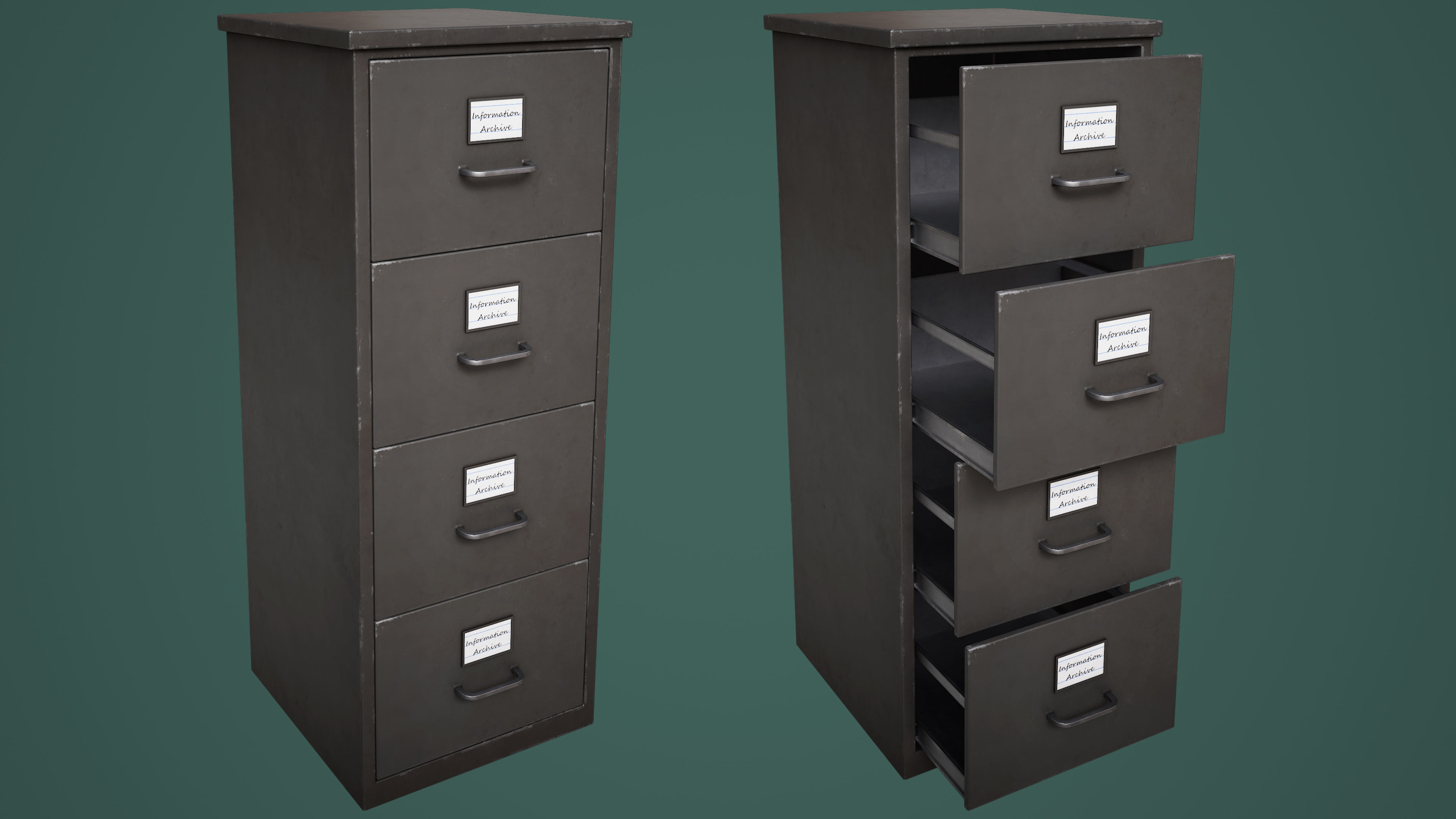 File Cabinet Low-poly 3D model_10