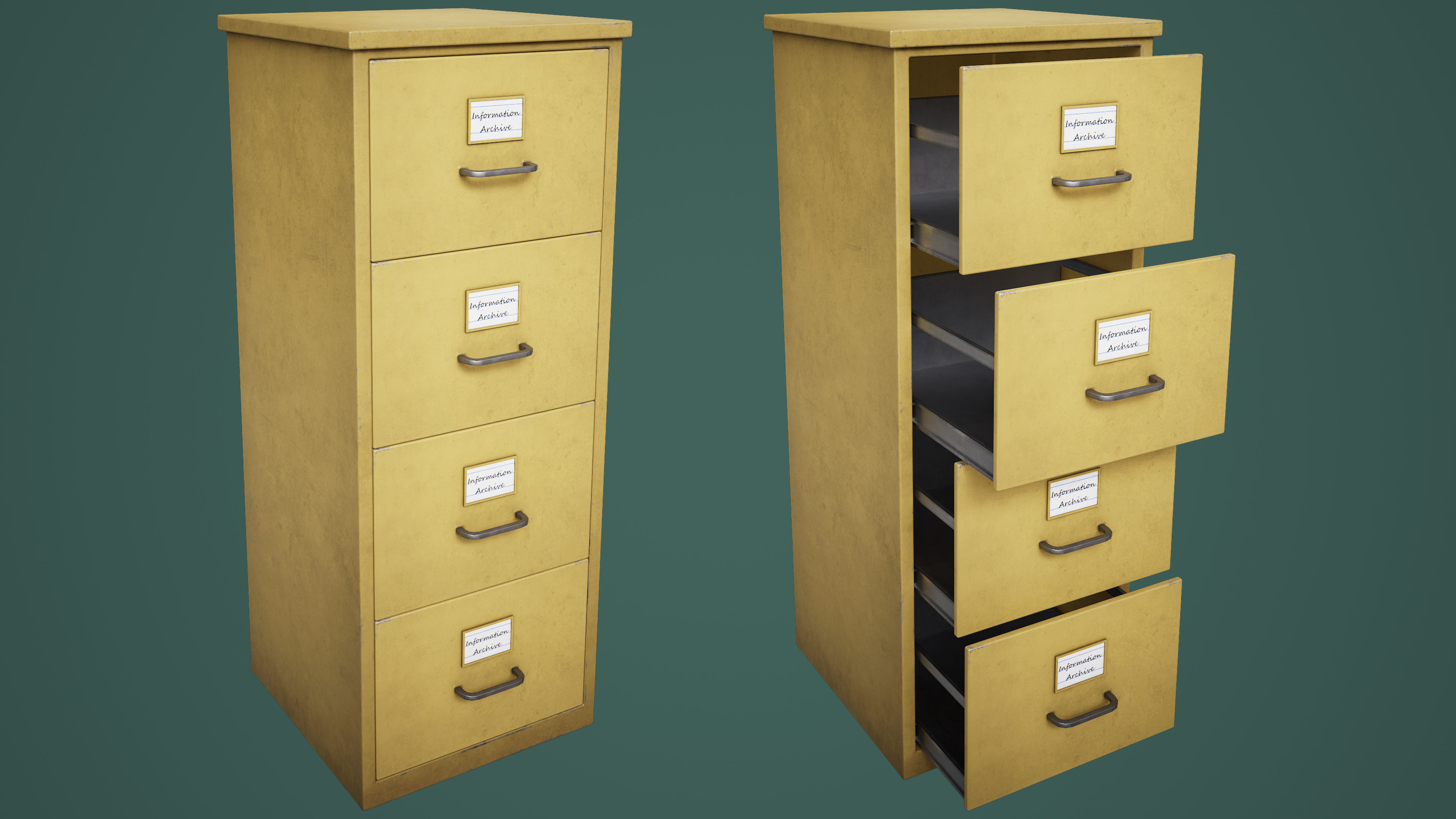 File Cabinet Low-poly 3D model_6