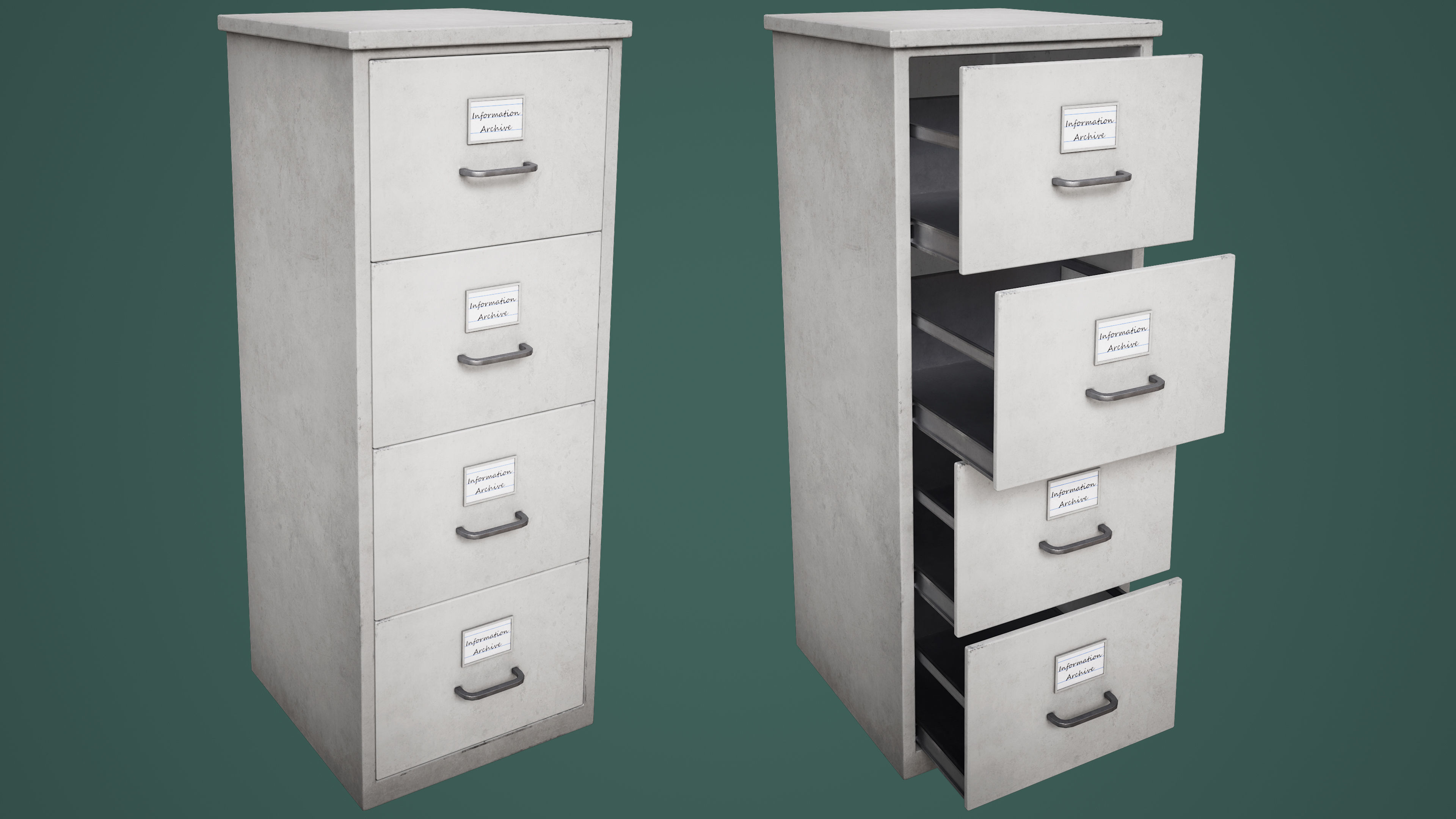File Cabinet Low-poly 3D model_4