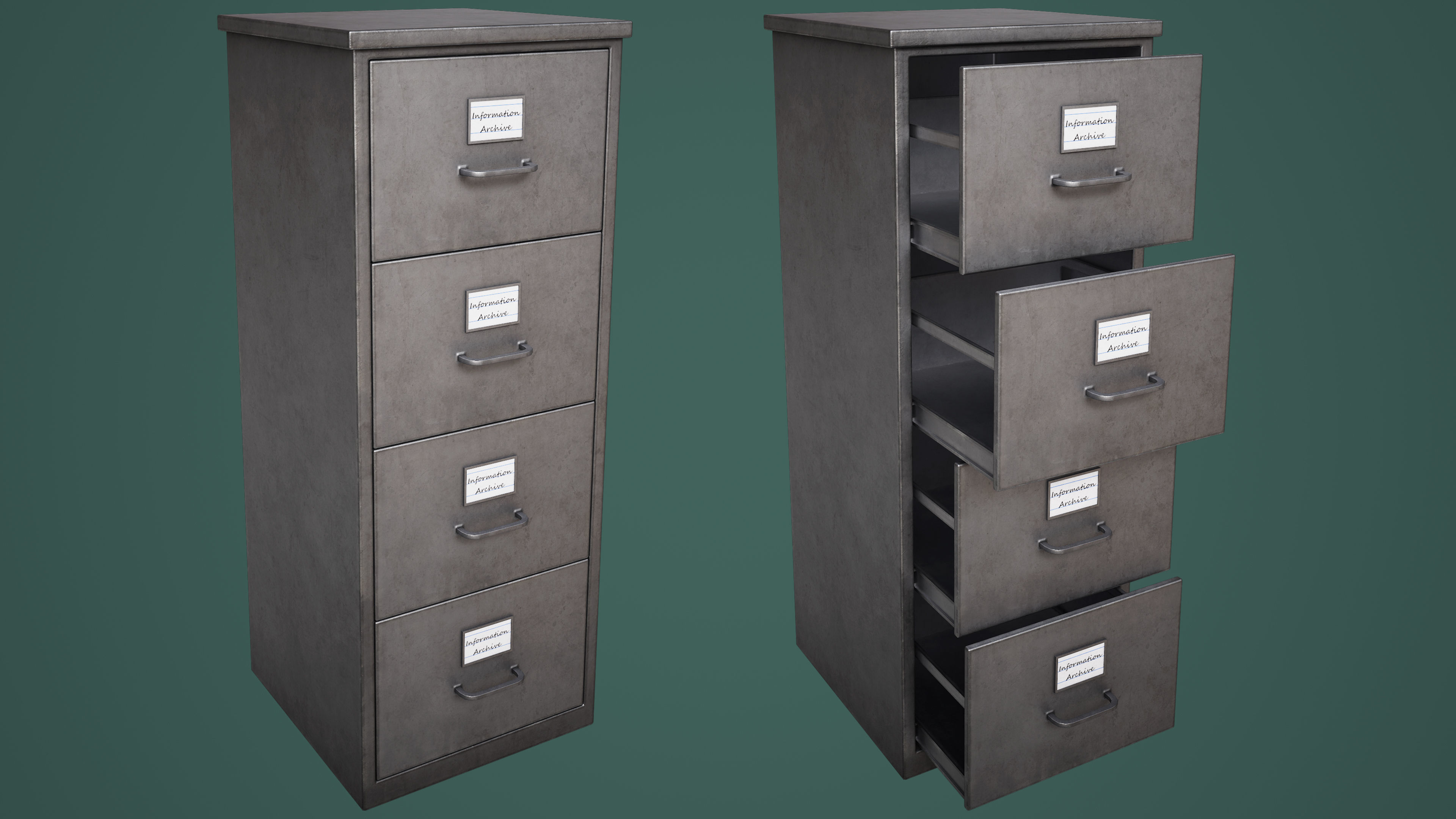 File Cabinet Low-poly 3D model_3