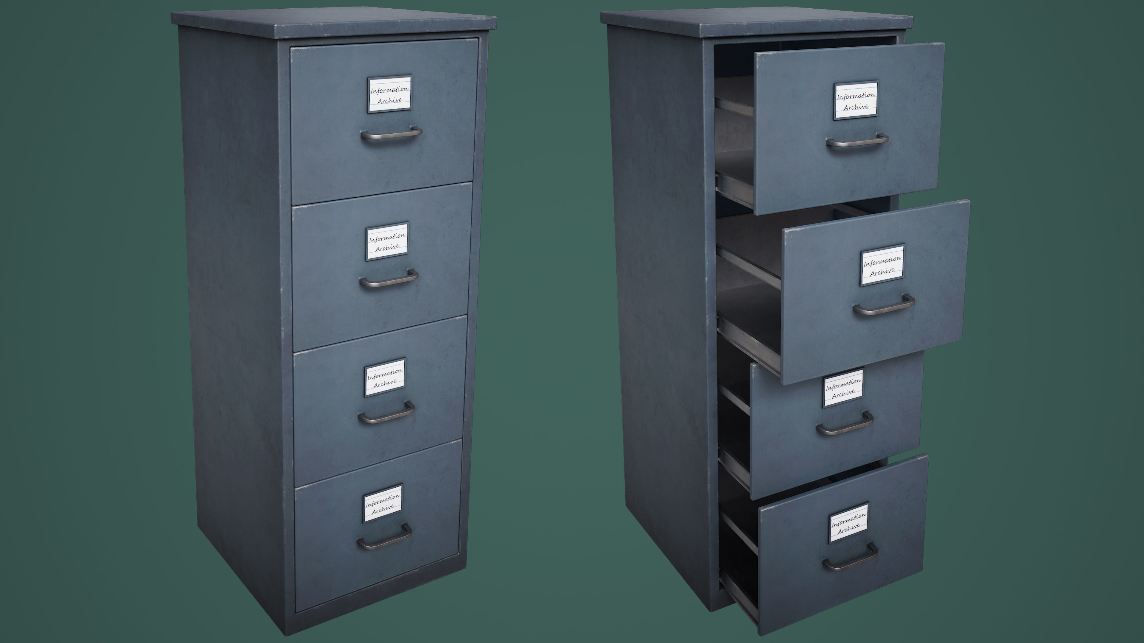 File Cabinet Low-poly 3D model_9