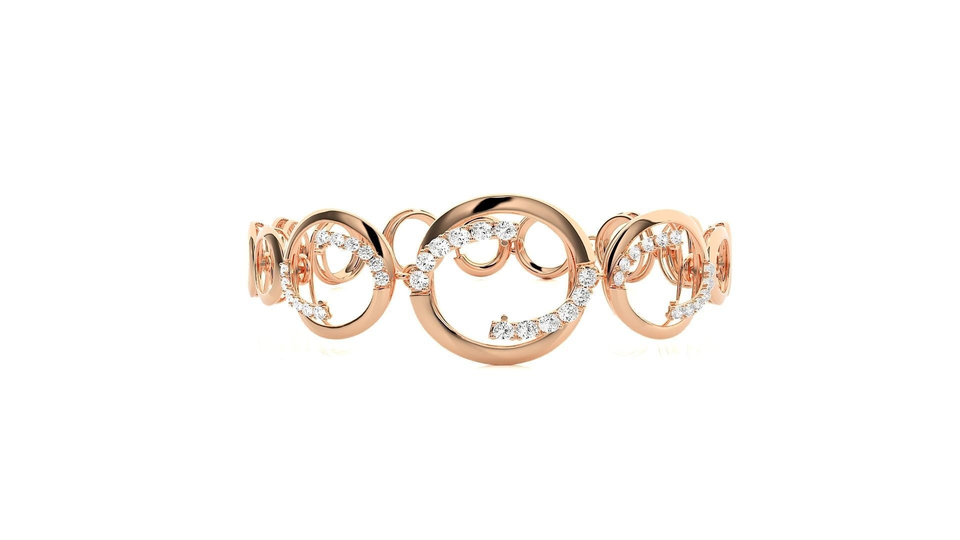 Loop High Jewelry Diamond Bracelet 3dm stl renders details 3D print model_8