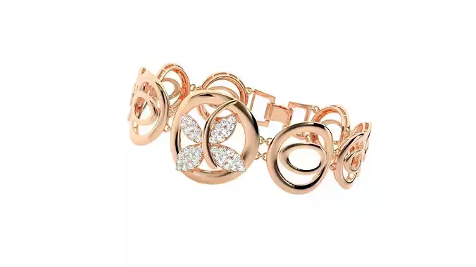 Butterfly High Jewelry Diamond Bracelet 3dm stl renders details 3D print model