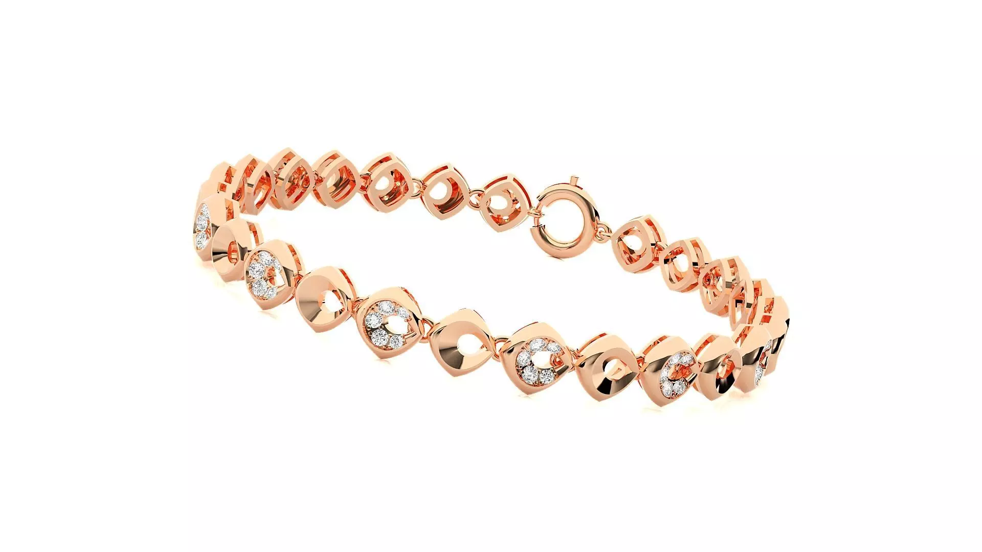 Chain Links High Jewelry Diamond Bracelet 3dm stl renders 3D print model