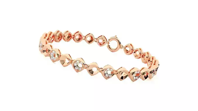 Chain Links High Jewelry Diamond Bracelet 3dm stl renders