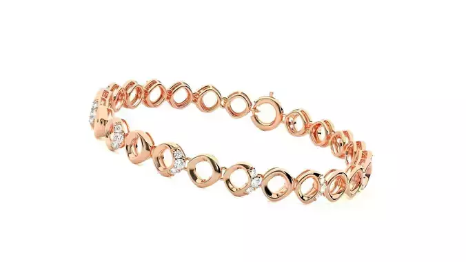 Chain Link High Jewelry Diamond Bracelet 3dm stl renders  3D print model