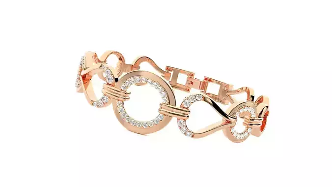 Rope Knot High Jewelry Diamond Bracelet 3dm stl renders details