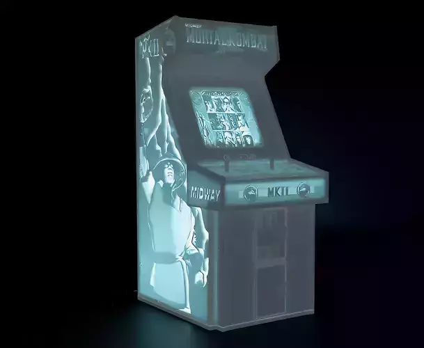 Mortal Kombat II Arcade Cabinet with Lithophane 3D print model