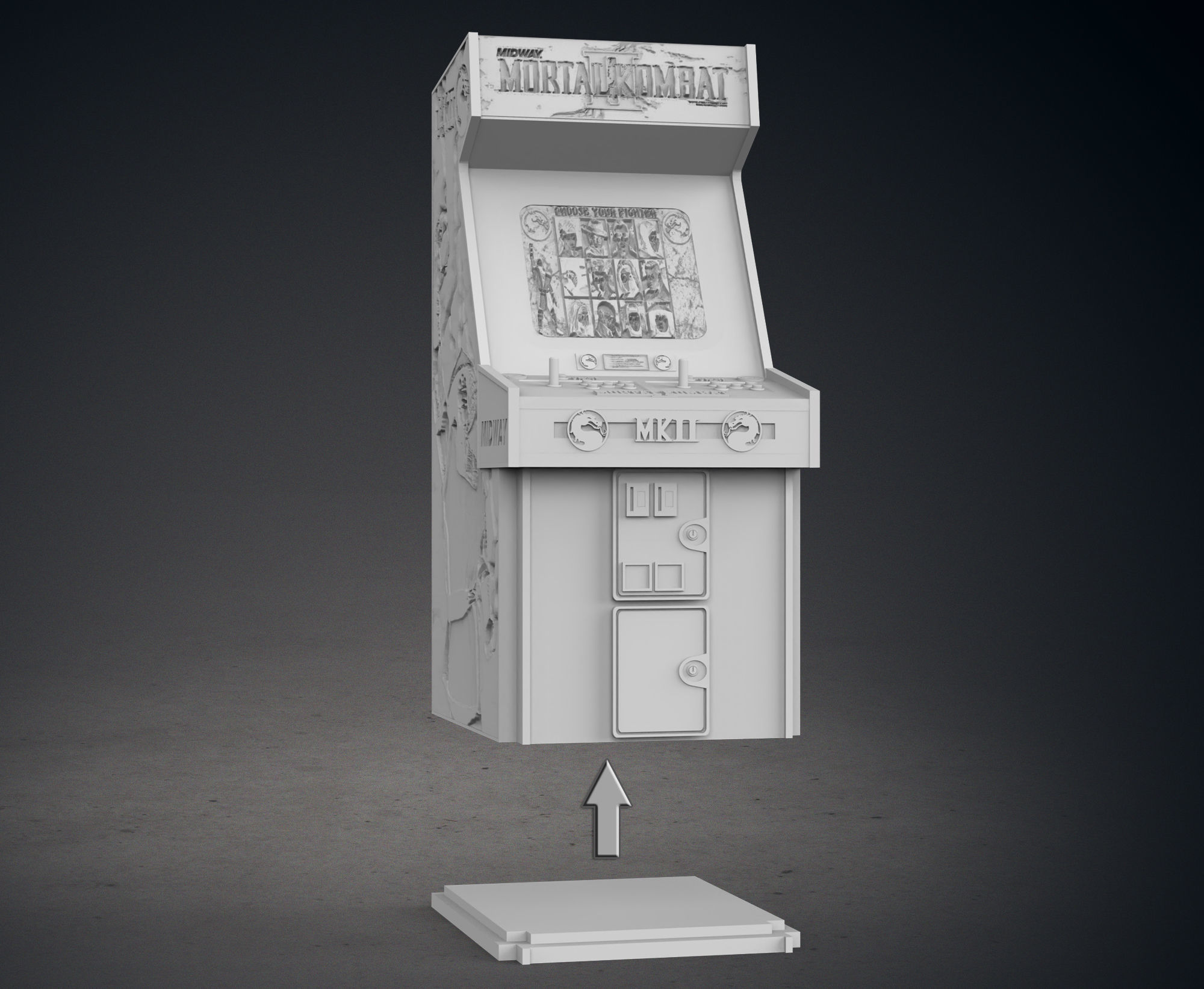 Mortal Kombat II Arcade Cabinet with Lithophane 3D print model_12