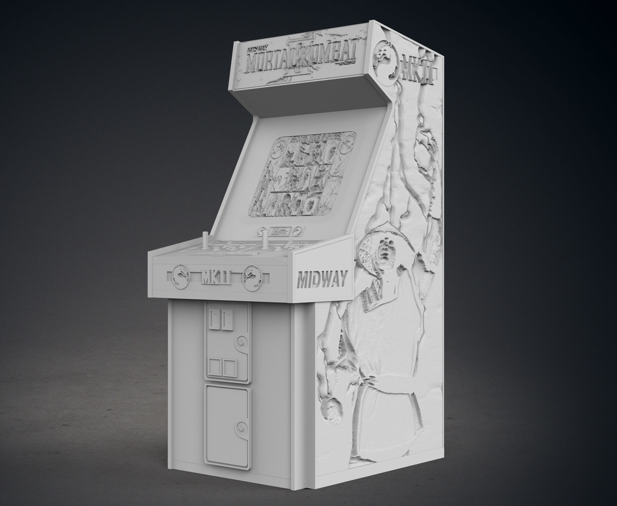 Mortal Kombat II Arcade Cabinet with Lithophane 3D print model_4
